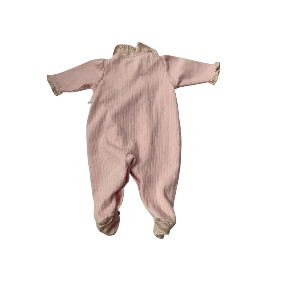 Baby Girl Carter's‎  Pink Bear Hugs Footed Outfit Calico Accent SZ 3 Months